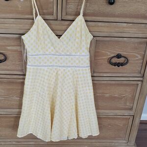 Yellow A-Line Spaghetti Strap Sundress Size Small Womens